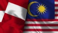 Malaysia and Peru Realistic Flag Ã¢â¬â Fabric Texture Illustration Royalty Free Stock Photo